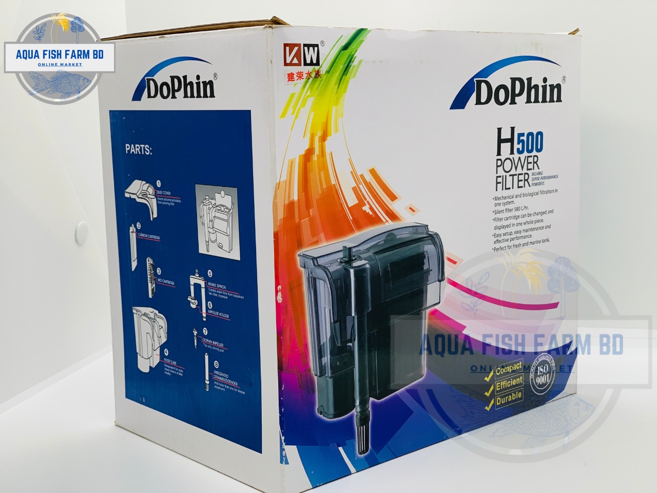 Dophin H500 Power Filter, Hang On Filter For Fish Tank. 