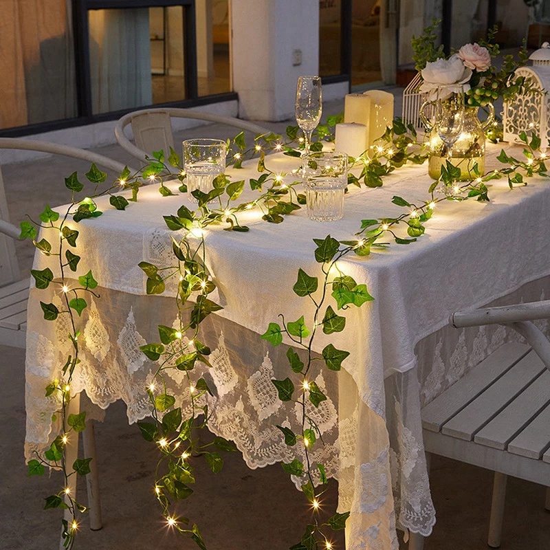 2X Solar Lights Maple Leaf Fairy Lights Waterproof Outdoor Garland Solar Lamp Christmas for Garden Decoration-2M 20LED