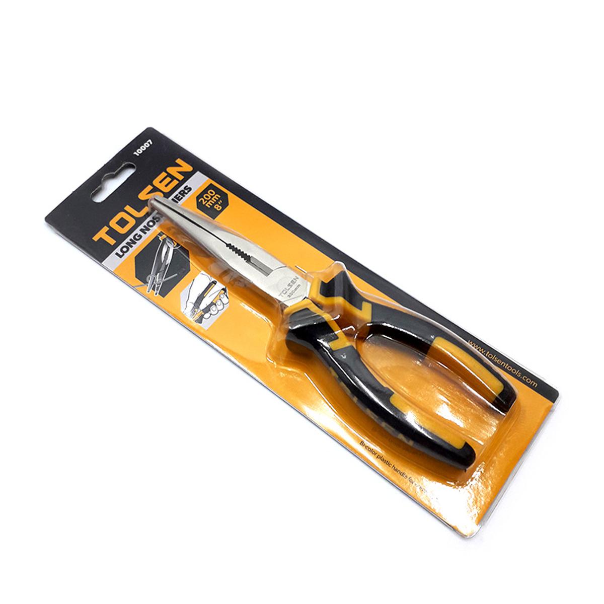 TOLSEN 8" Long Nose Pliers (200mm) TPR Handle 10007 - Kings Trading. 