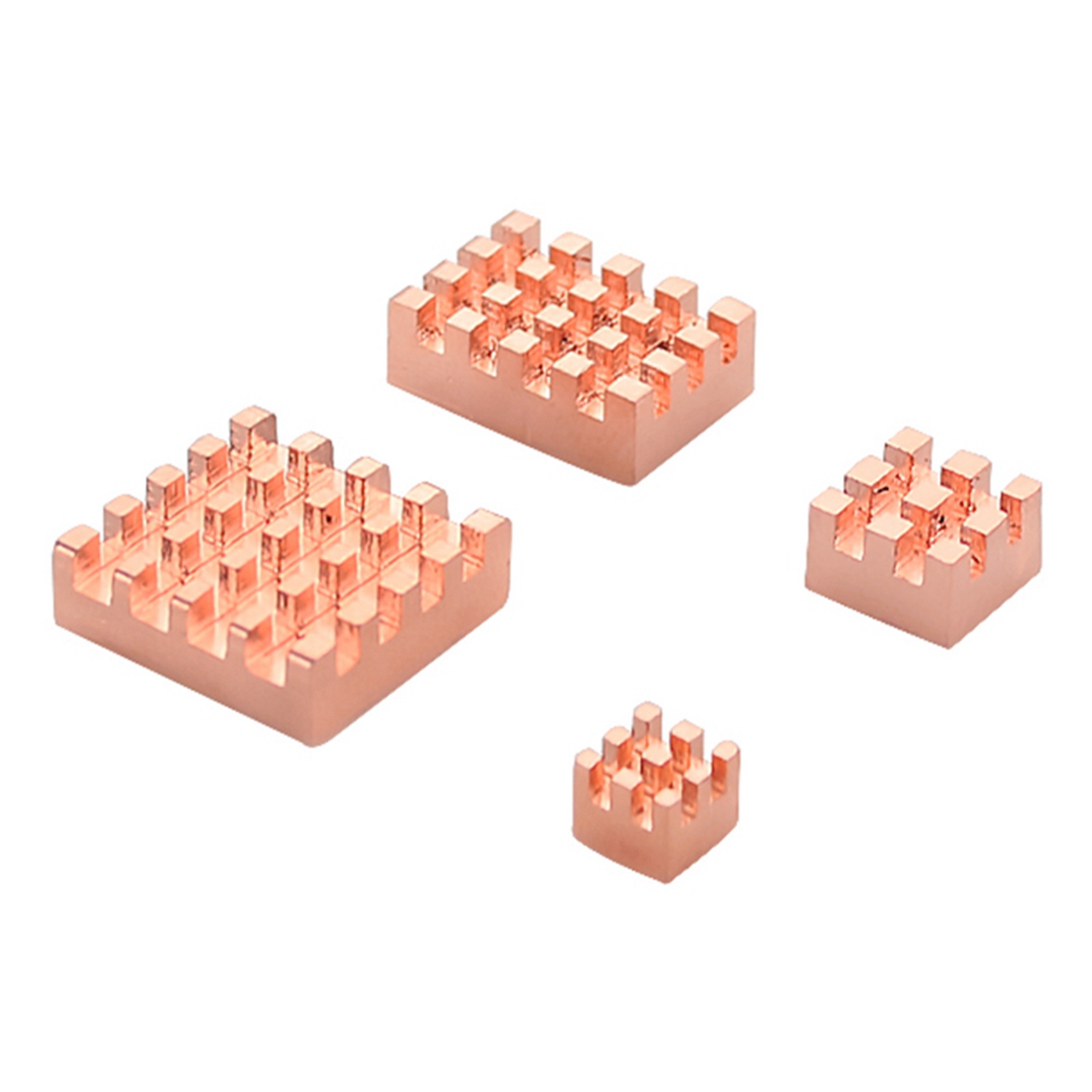 4Set Heat Sink Metal Copper Heatsink Passive Cooling Pad Heat Dissipation Radiator for Raspberry Pi 4 Model B. 