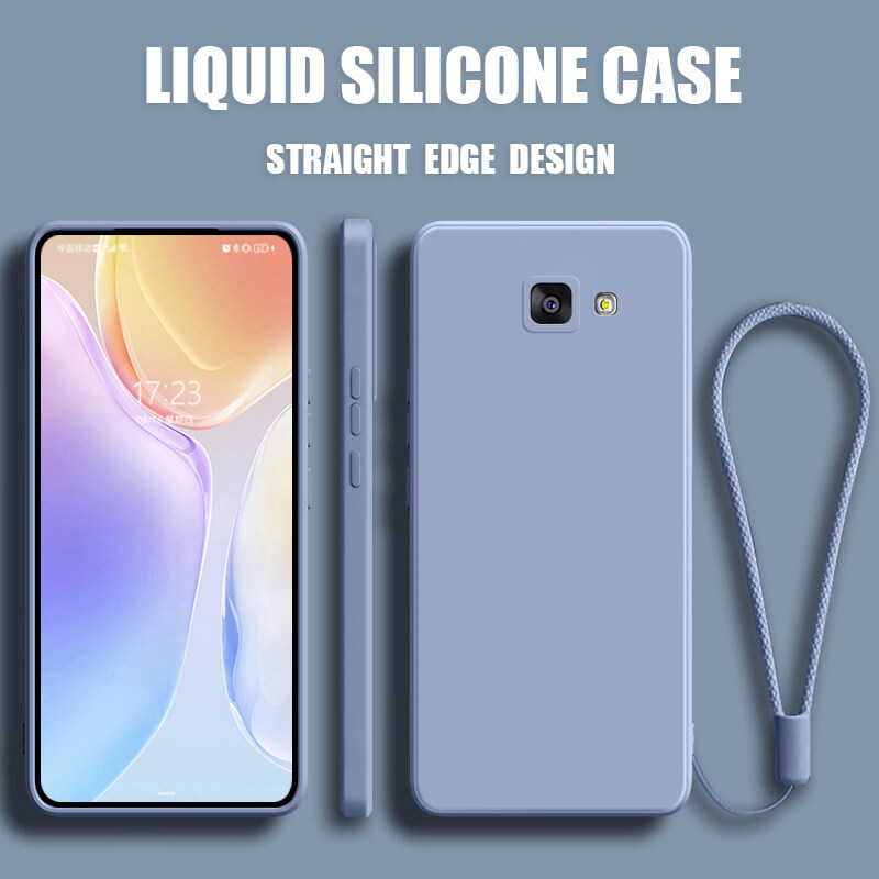 For Samsung Galaxy A5 2016 Back Cover Case square liquid silicone soft protective shockproof camera full edge cover phone case. 
