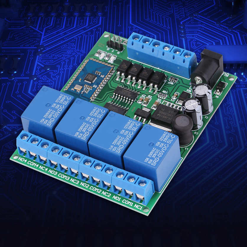 4 Channel Bluetooth Relay Module Phone Wireless Control Switch 2.1 Bluetooth Relay Module 6-10m Communication Distance