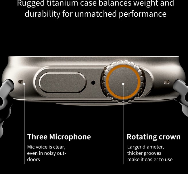 TW18 Ultra 8 Series 49MM NFC Supported Titanium Case Bluetooth Calling Smartwatch Best Smart Watch Clone, IP68 Waterproof 49mm Watch. 