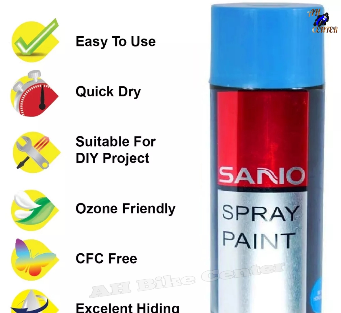 SANVO ( FLASH BLUE ) Spray Paint Waterproof Automatic Metallic Color, Sano Auto Spray Paint Use For Multipole Purpose. 