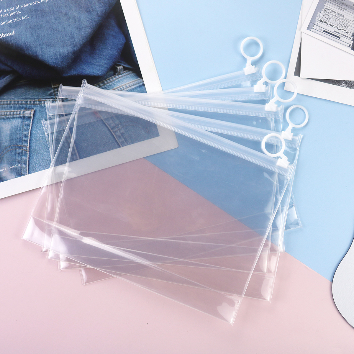 Simple Solid Color EVA Transparent Waterproof Buggy Bag Travel Business Trip Toiletries Storage Bottle Wash Zipper Bag