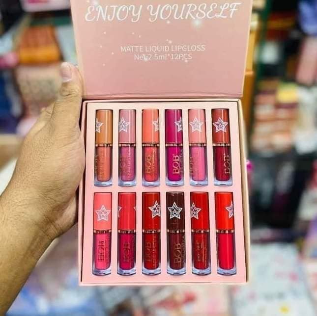 BOB Enjoy Yourself Matte Liquid 12 Color Lip Gloss Set 12 pcs. 