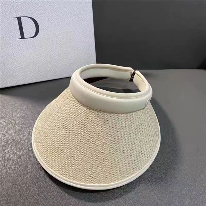 UPF50+ Sun Hat Upgrade Rollable Portable Folding Sun Hat Outdoor Anti-UV Empty Top Vinyl Women's Hat