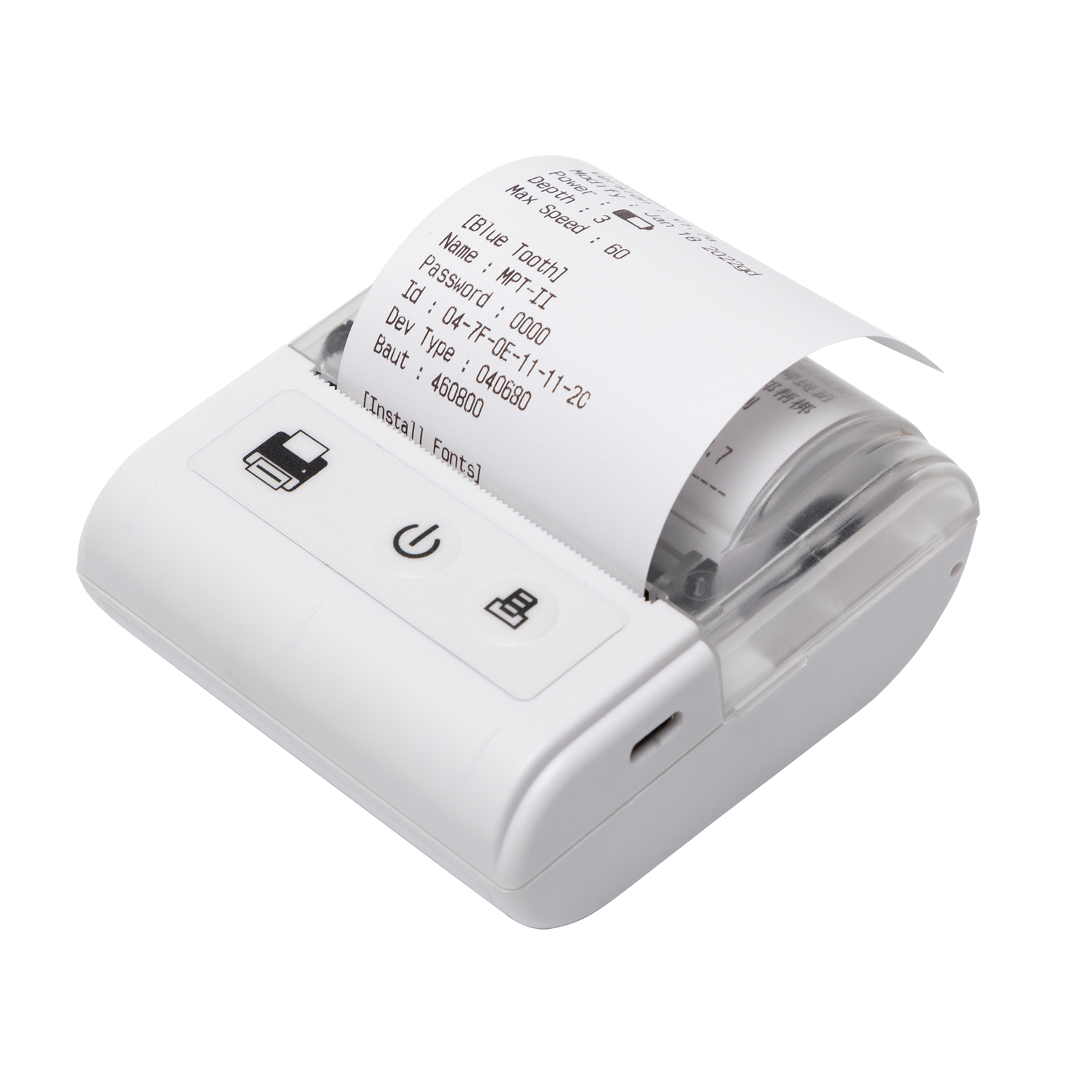 Portable Mini Thermal Receipt Printer USB & BT Connection 2 inches 57mm Wireless Printer High Speed with 1 Roll Paper Inside Compatible with iOS Android Windows for Restaurant Sales Retail Shop. 