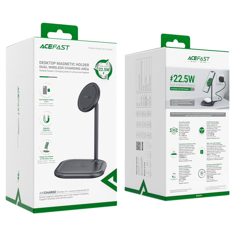 ACEFAST E6 desktop two-in-one wireless charging holder