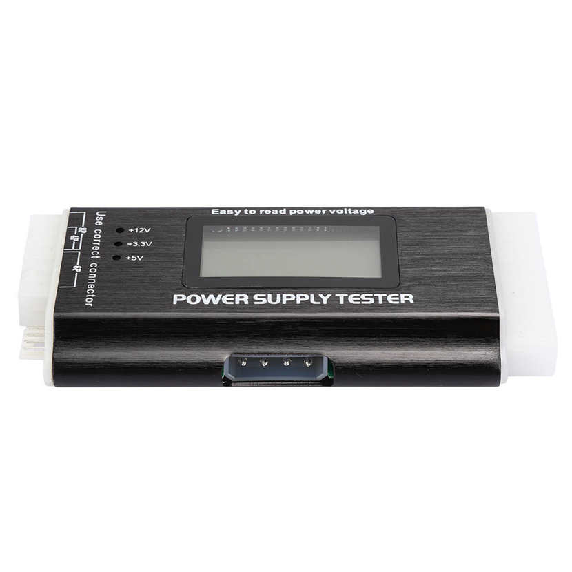 SATA Power Supply Tester Computer LCD Display Aluminum Alloy Support 20/24Pin ATX. 