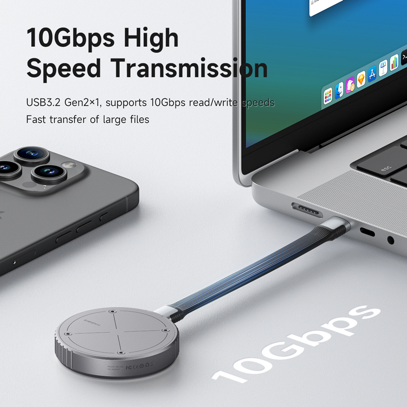 Hagibis Magnetic M.2 2230 NVMe SSD Enclosure Magsafe SSD Case USB C 3.2 Gen2 to NVMe PCI-E for iPhone 15 Pro Max ProRes MacBook. 