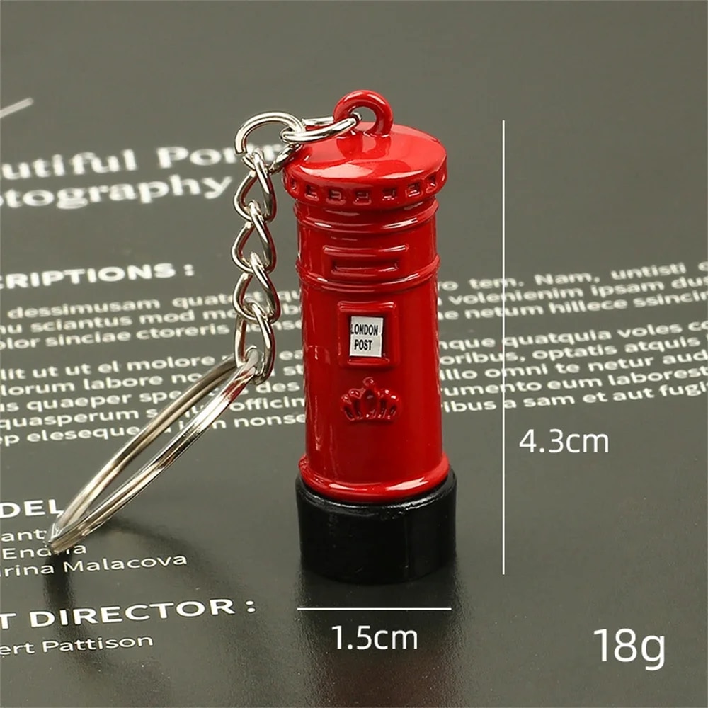 Classical London Red Bus Key Chain Post Mail Box Key Holder Telephone booth Charm Pendant Keychain For Men Party Gift Souvenir. 
