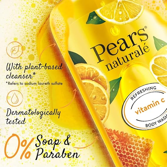 Pears Naturale Refreshing Vitamin C Body Wash (Yellow) - 750ml. 
