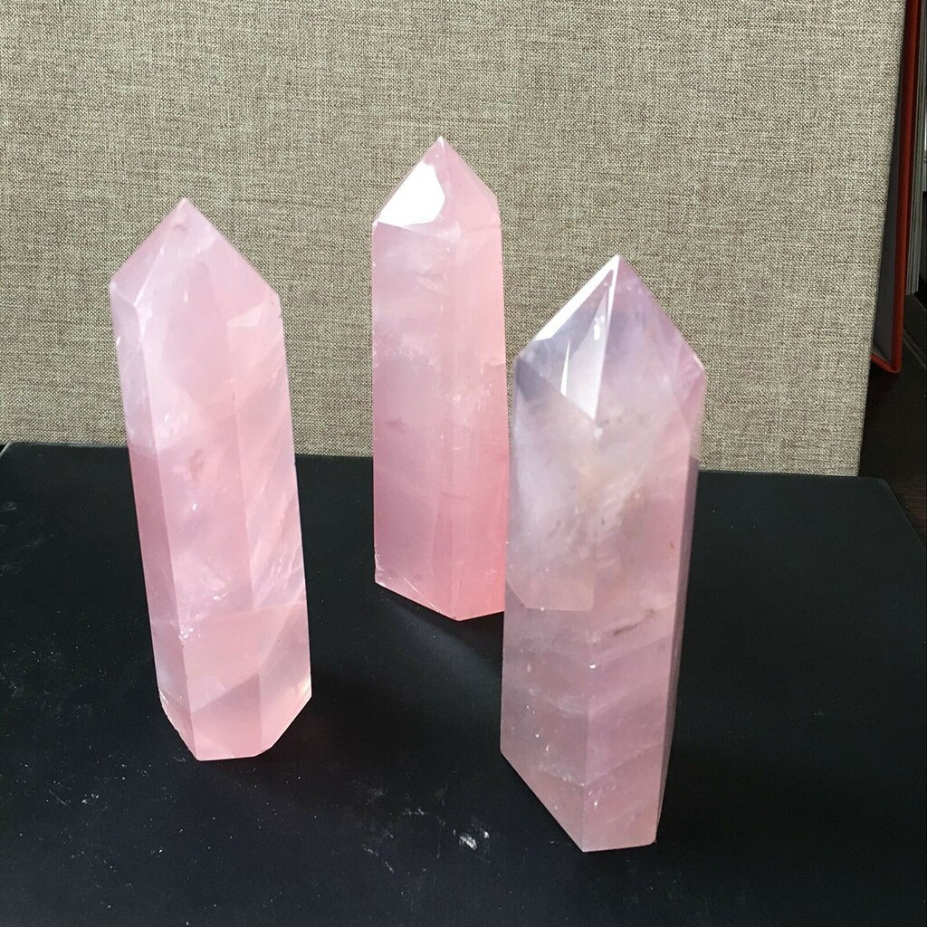 【Hannah Martin Store】40-50mm Natural Rock Pink Quartz Wand Point Healing Mineral NEW ARRIVED #20190228. 