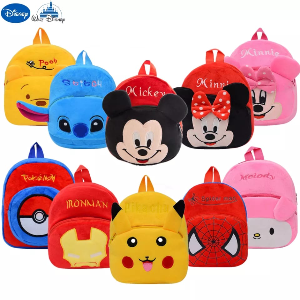 Cartoon Kawaii Baby Plush Backpack Marvel Figure Ironman Captain Spiderman Soft School Bags Plushback Kindergarten Schoolbag. 