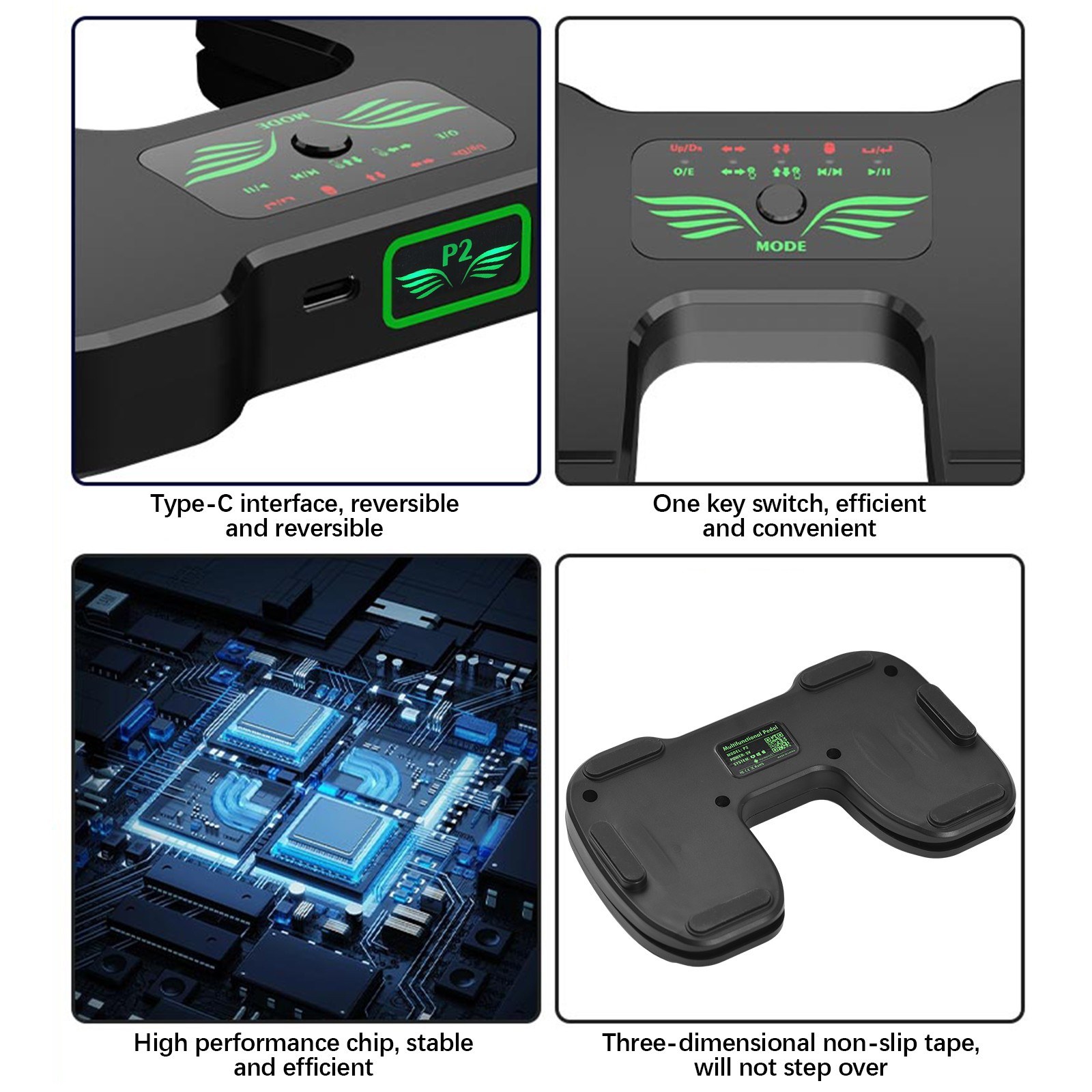 P2 Wir-ele-ss Page Turner Pedal - Effortless Music Navigation for Tablets and Smartphones. 