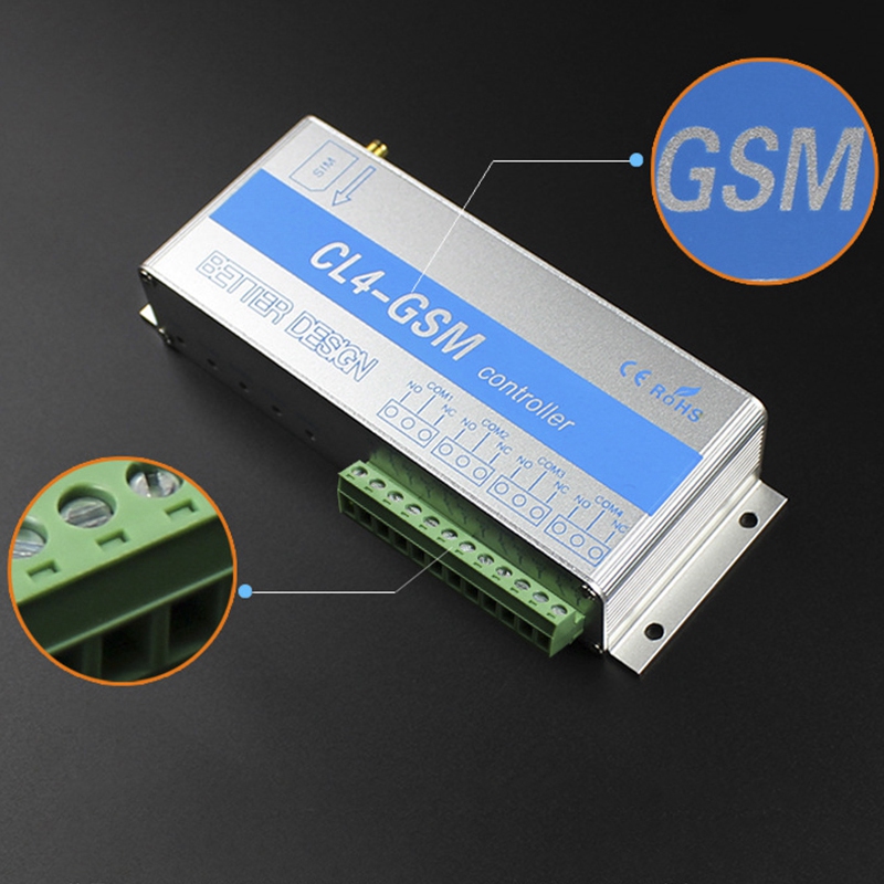 4 Channel Relay CL4-GSM SMS GSM APP Wireless Controller(US Plug). 