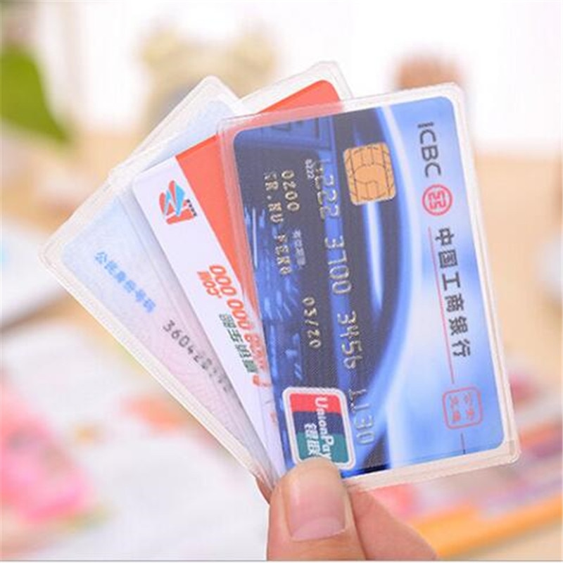 10pcs Waterproof Transparent Card Holder Plastic Card id Holders Case To Protect Credit Cards Card Protector Cardholder. 