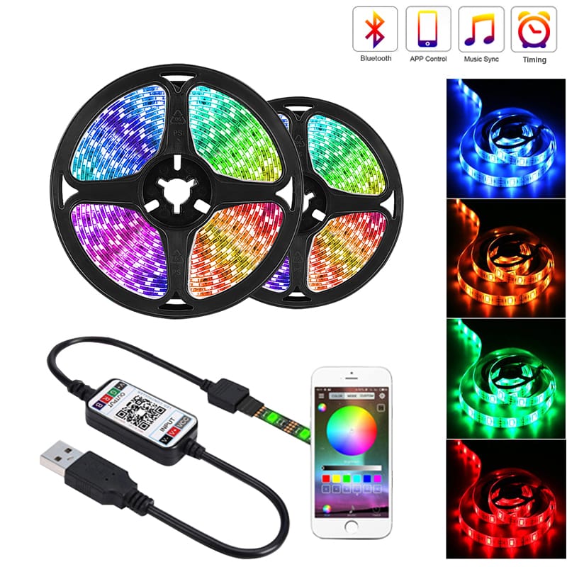Customize Your Space with Vibrant RGB LED Strip Lights - App and Remote Control. 