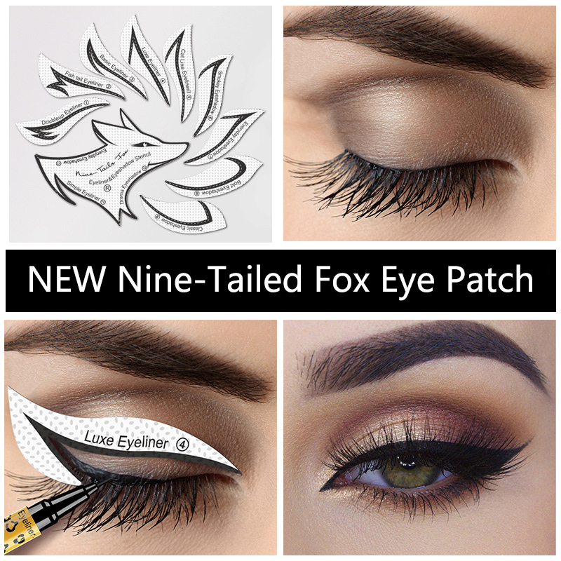 12 Sticker/PC Eyeliner Eye Shadow Nine-Tailed Fox Eye Patch Eyeshadow Models Template Shaping Stencil Eyes Make up Aid Tools. 
