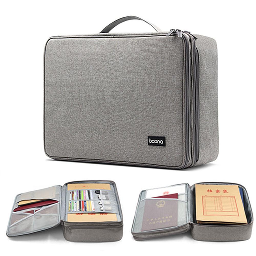 Goglor Minimalist Document Storage Bag with Handle&Two-way Zipper