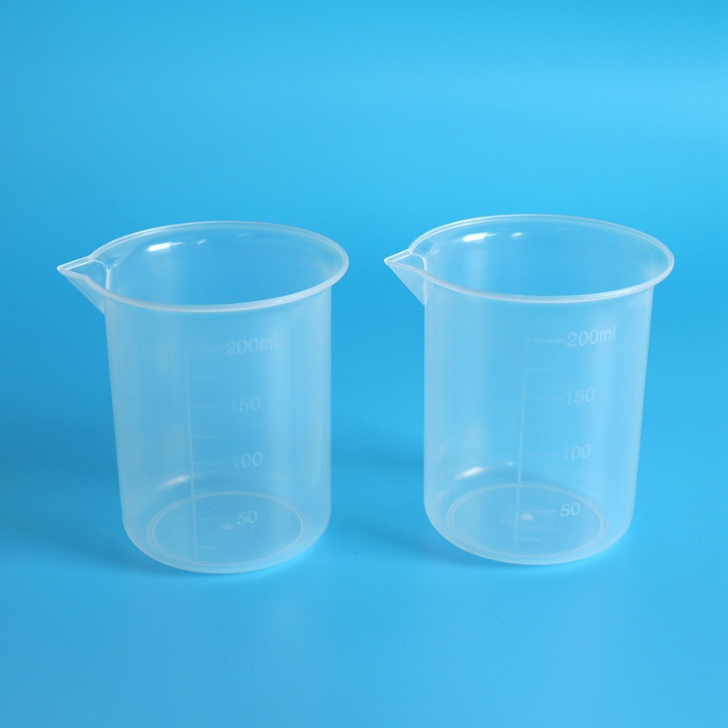 Lab Graduated Clear Plastic Thicken with Cap Measuring Jug 200mL 4pcs. 
