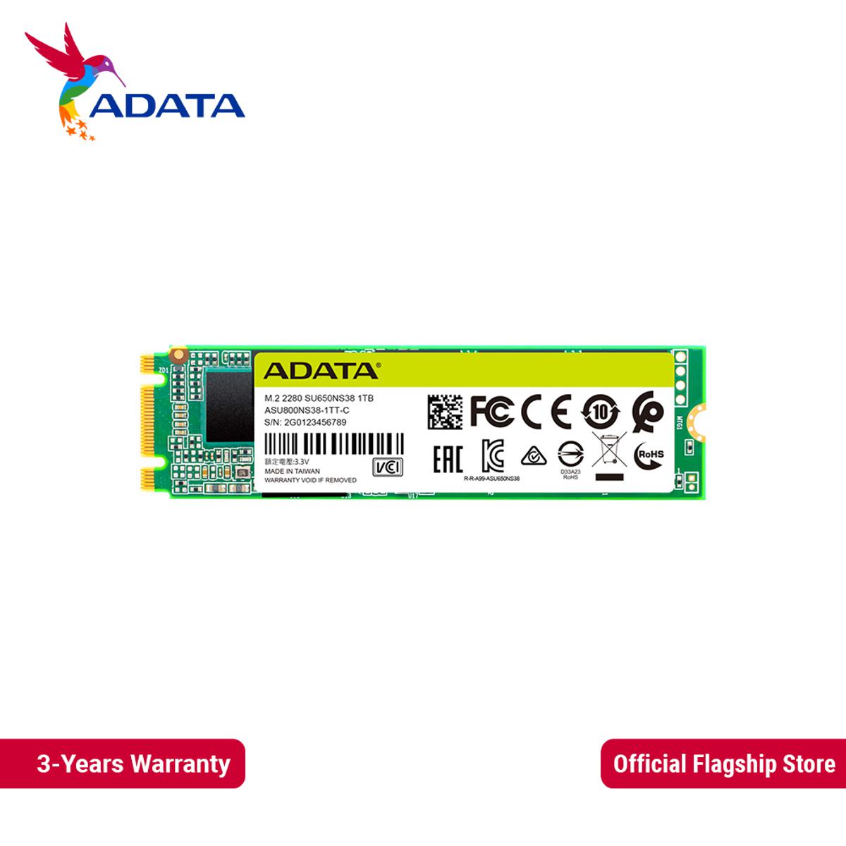 ADATA Ultimate SU650 240GB M.2 2280 SATA 6Gb/s Solid State Drive Up to 550MB/s Read Support Laptops and Desktops