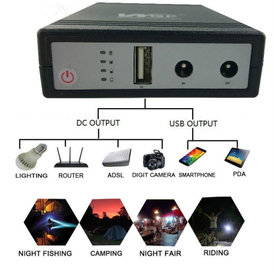 Mini UPS DC UPS for Router 10400mAh # 5/12/12V (Router, Onu, CC Camera, Etc) Update version. 