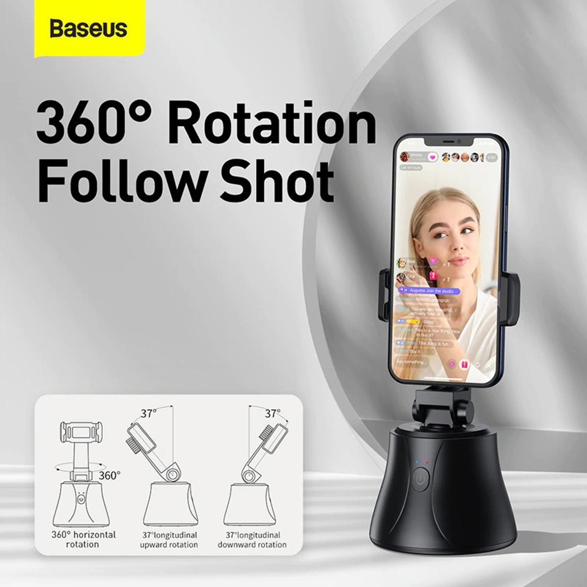 Baseus Smart Bluetooth Selfie Stick 360° Rotation Al Following Shot Tripod Head Auto Face Object Tracking Hands-free