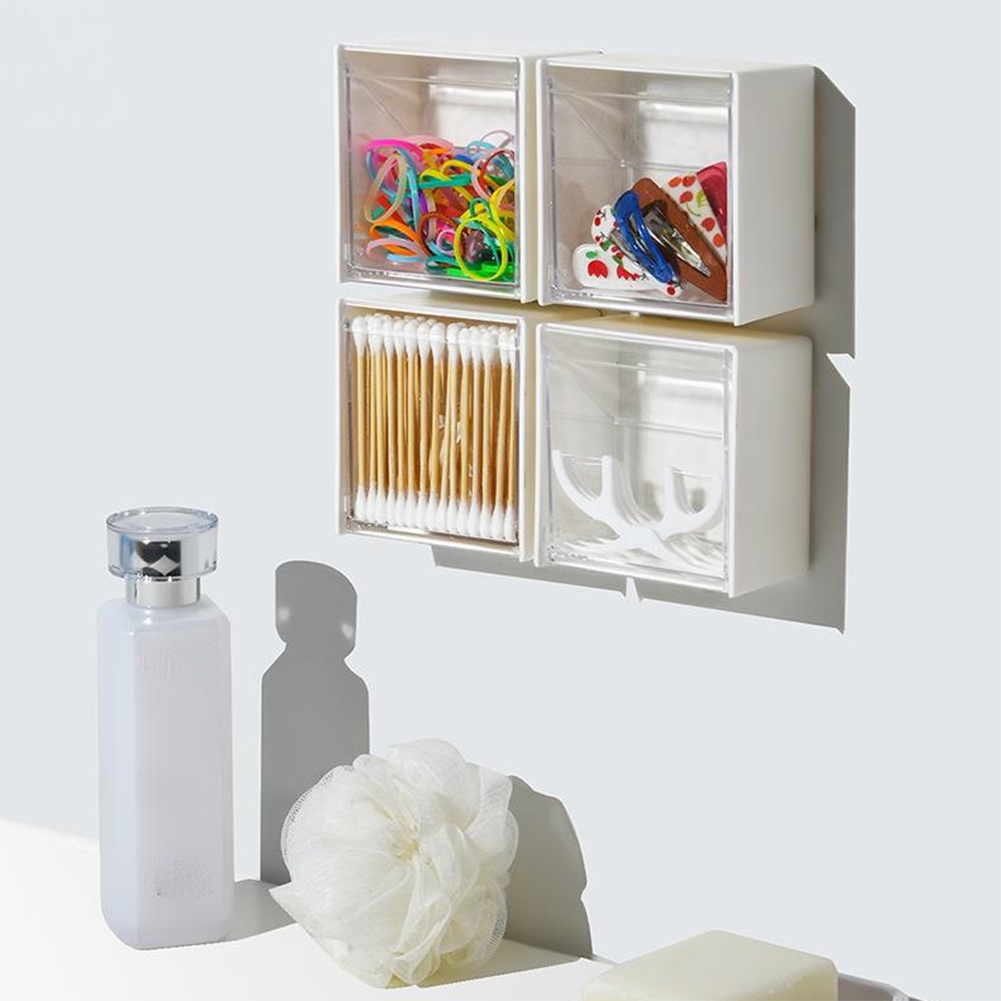 Transparent Adhesive Small Object Storage Box Multifunctional Organizer Storage Box Clamshell Storage Box for Home. 