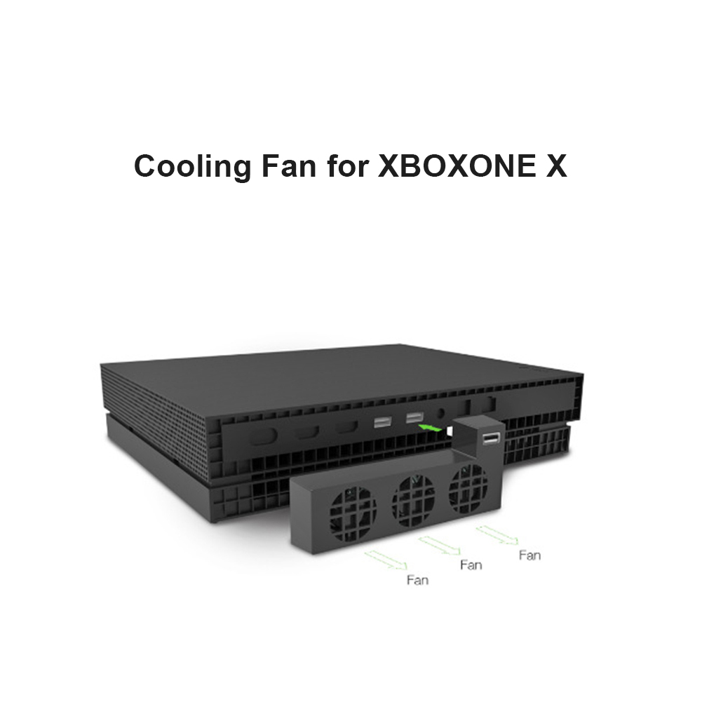 Practical Temperature Control USB Cooling Fan Cooler for Xbox One X Series Game Console External 3 Fans Avoid High Temperature. 
