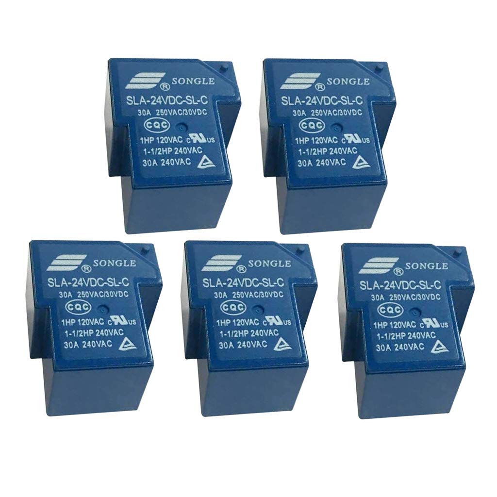 Bang Relay 24V Relay SONGLE DC-24V DC24V 30A 250VAC 6 Pin Coil SPDT Power Relay SRD-24VDC-SL-C PCB Mount Auto Universal T90 Power Relays DC 24V Relay Switches. 