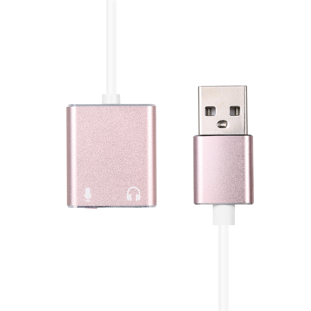 USB External Sound Card Hi-Fi Magic Voice 7.1 CH Audio Card Adapter USB to Jack 3.5mm Earphone Microphone Speaker for Laptop PC(Pink). 