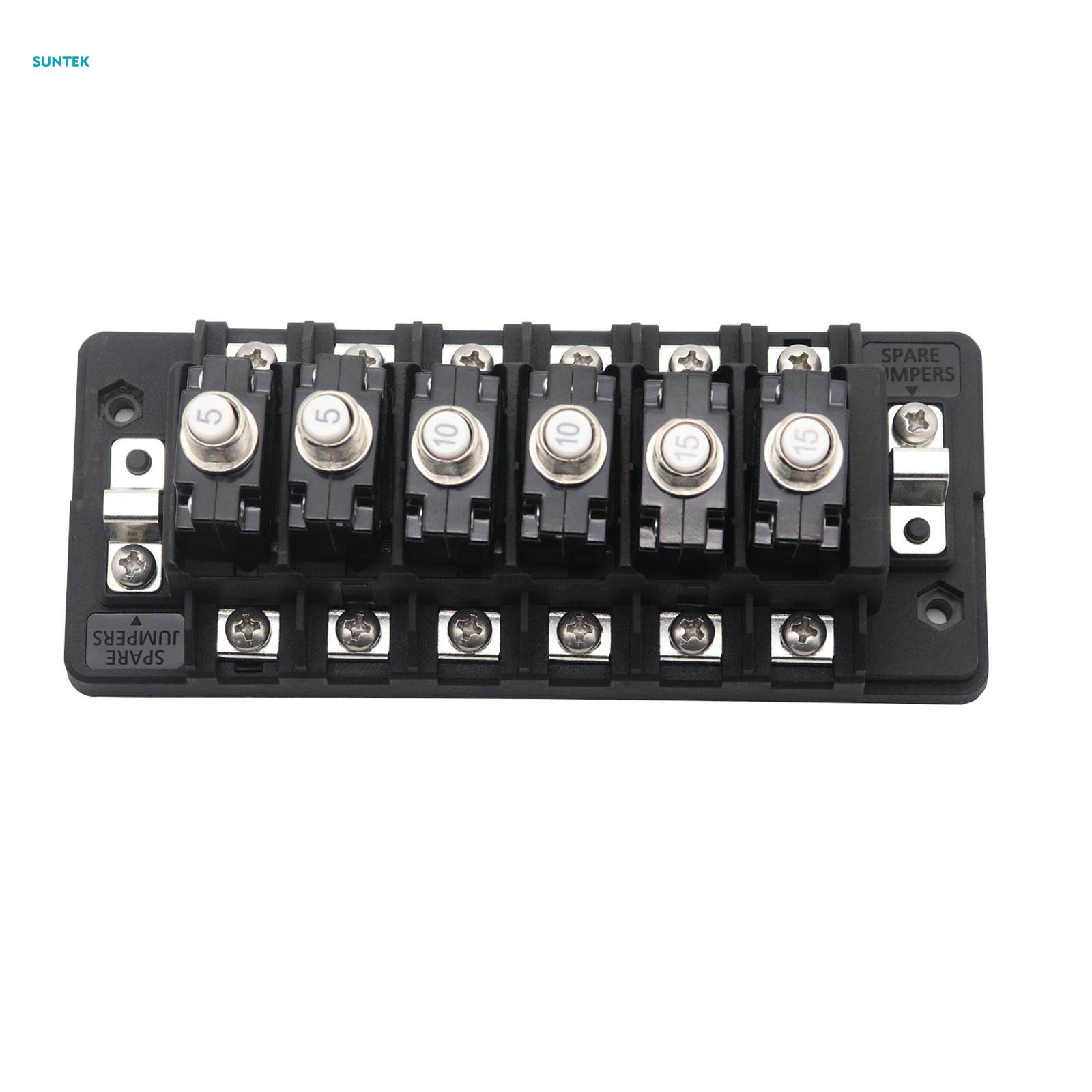 Circuit Breaker Panel Overload Protection 6 Input 6 Output Car Circuit Protector for Truck Car. 