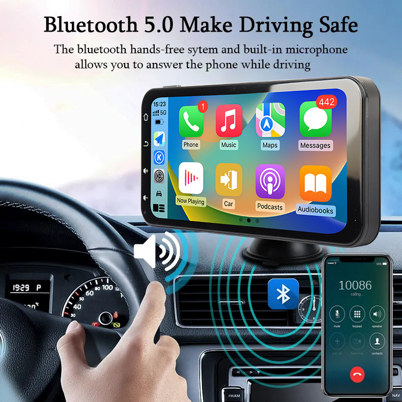 JIUYIN Universal Car Radio Multimedia Navigation Wireless Carplay Apple Android Auto 6.25“ Touch Screen Bluetooth Music Player. 