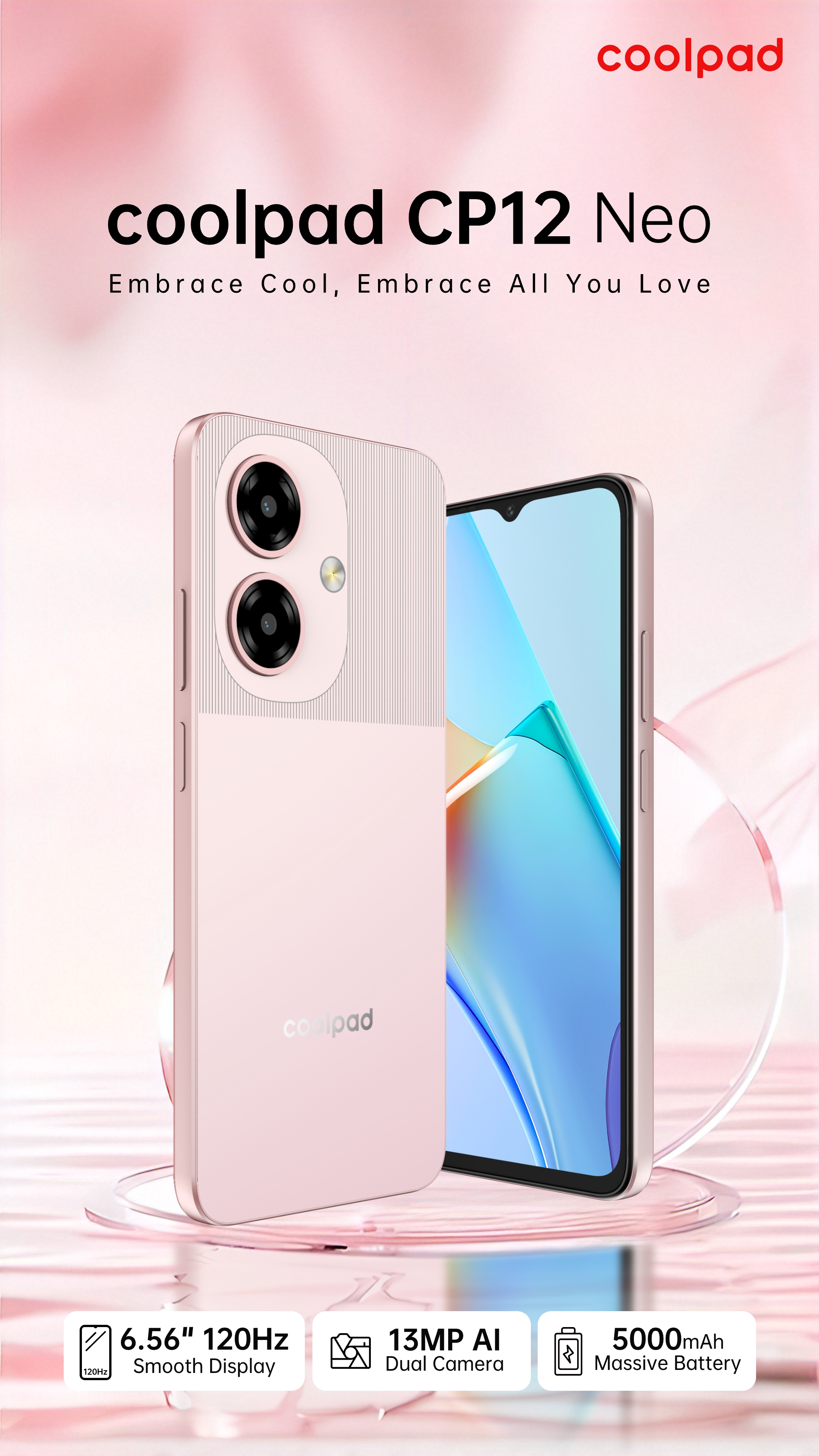 Coolpad CP12 Neo Smartphone – 6.56” HD+ Display, 8GB RAM (4+4 
