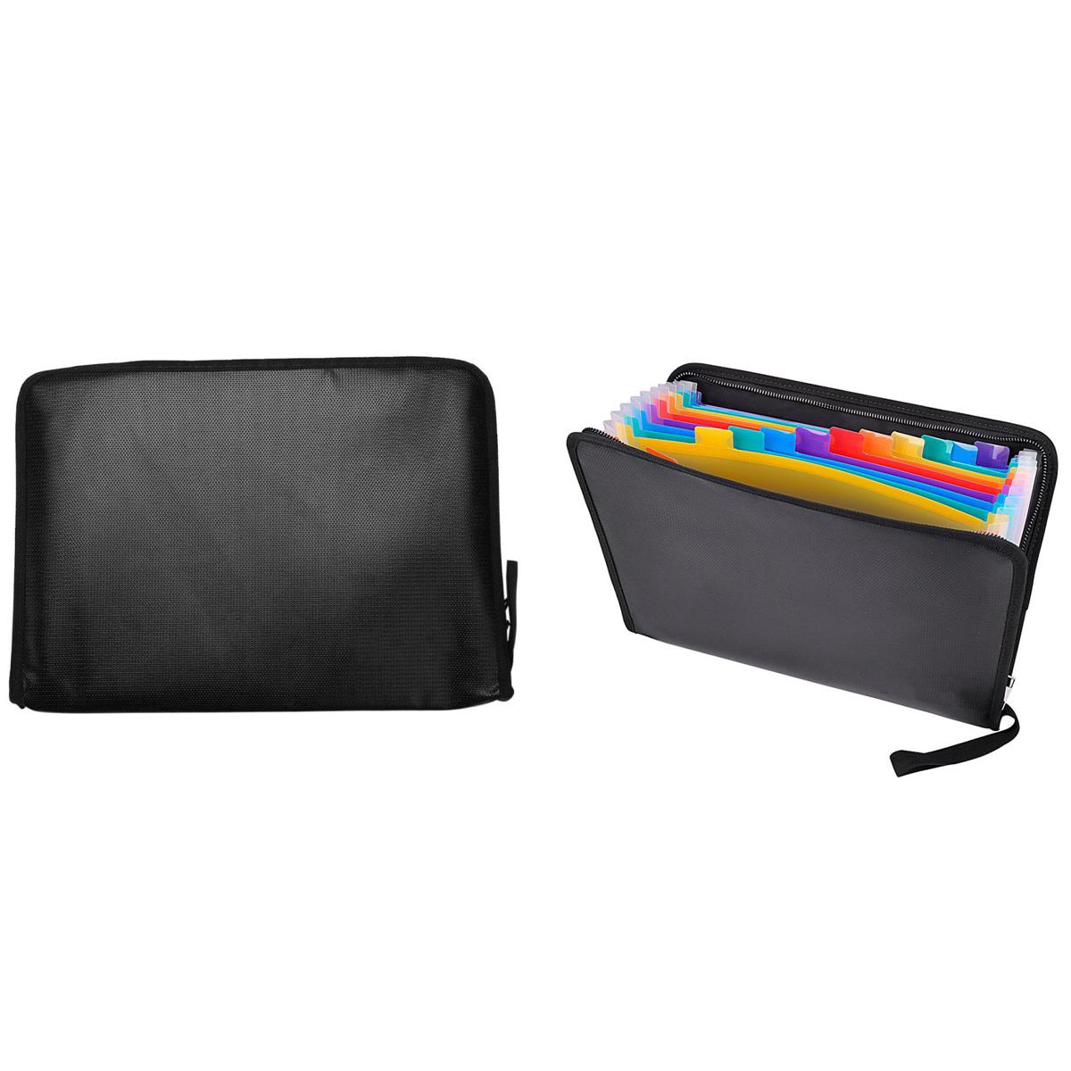 2 Pcs Folder Organizer Water Resistant Fireproof File Folder Letter Size Waterproof Money Document Bag, A & B