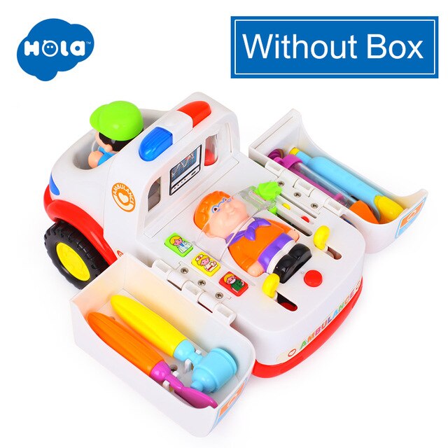 HOLA 836 ambulance car toy with music and lights toddler toddler 13-24 months 2-in-1 pretend doctor set toy set for boys. 