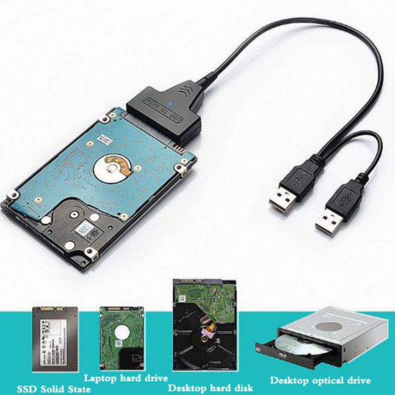 SATA Cable for Laptop SSD 2.5 Inch Desktop HDD External Hard Drive USB 3.0 Adapter With Power Supply Port for Mac OS,for Windwos. 