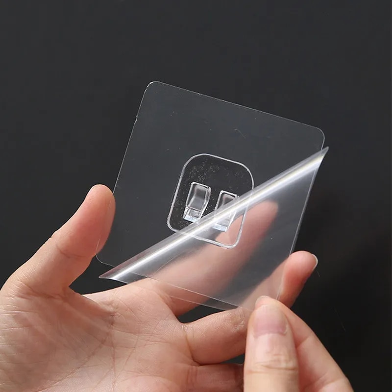 Transparent Home Acrylic Strong Self Adhesive Hooks Bathroom Kitchen Iron Claw Buckle Hanger Wall Hang Shelf Multi-Function Hook. 