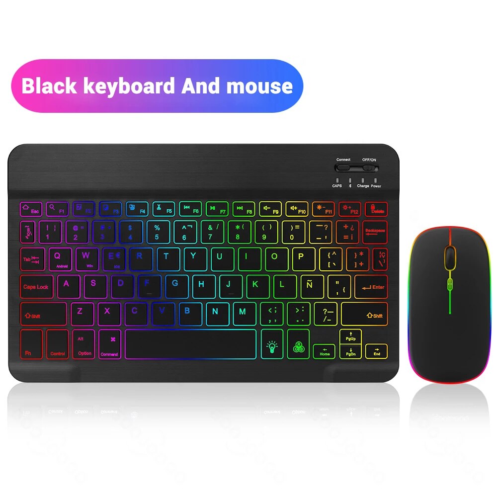 Bluetooth Wireless Keyboard Mouse For Android IOS Samsung Xiaomi Tablet For iPad Air Pro Mini Russian Korean Keyboard. 