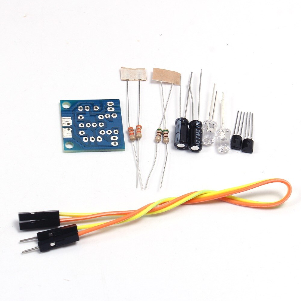 【happy one】3pcs/lot DIY Simple Flash LED Light Simple flashing Leds Circuit Board Kits LED Electronic Production Suite Part. 