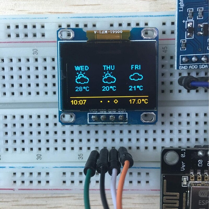 ESP8266 Weather Station Kit with DHT11 Temperature Humidity BMP180 Light Sensor 0.96 inch OLED IIC Display for Arduino. 