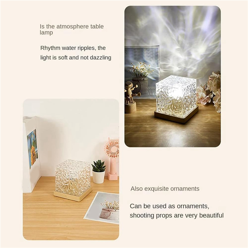 2X Northern Lights Lamp,Wave-Cube Lamp, Projector,16 Color Water Wave Effect Lights for Bedroom-C. 