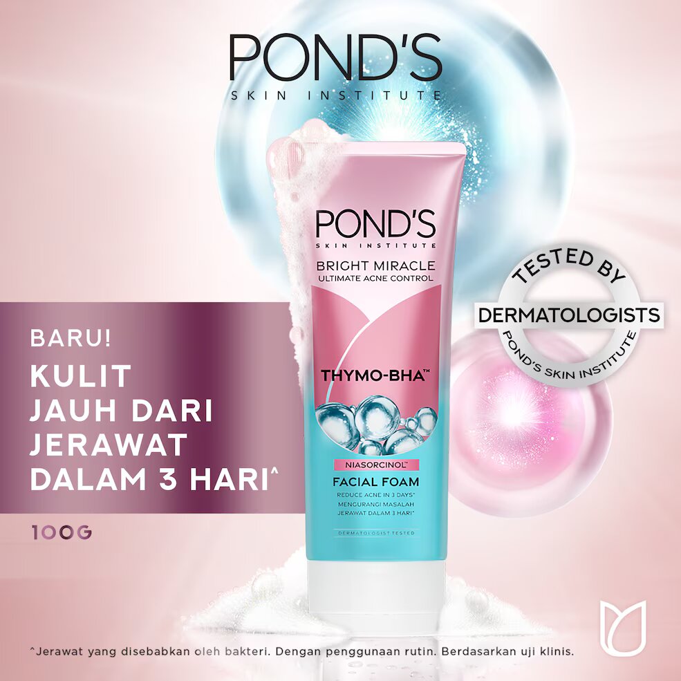 Pond'S Bright Miracle Ultimate Acne Solution THYMO-BHA Facial Foam- 90gm. 