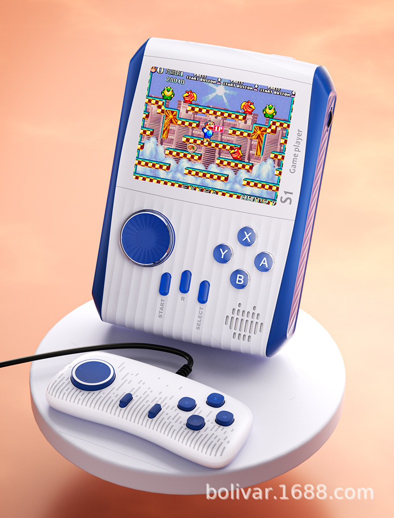 New S1 handheld Contra two player battle nostalgic game console TK TEMU Shein with barcode stickers. 