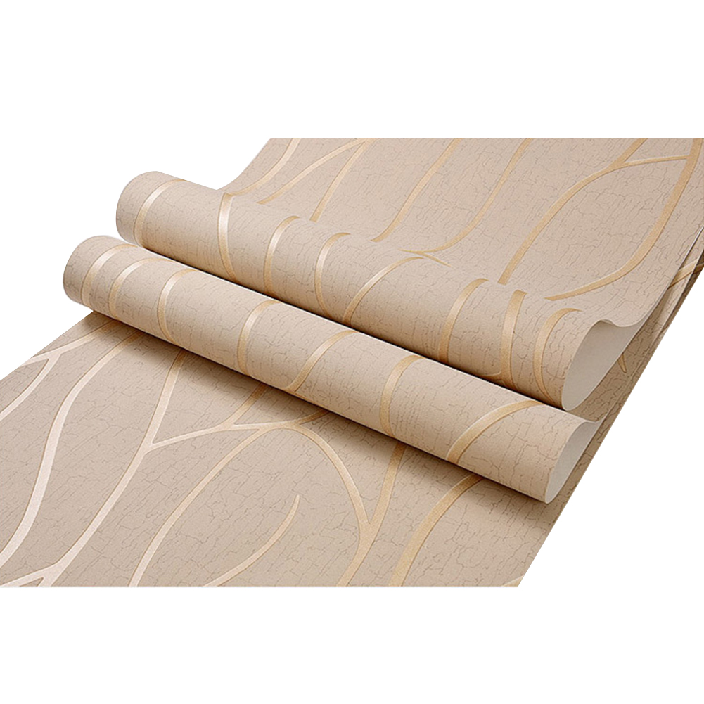 GC 10m 3 Layers Non-woven Wallpaper Simple Modern Thickened Waterproof Noise-proof Living Room Bedroom Tv Background Wall Stickers color:off white. 