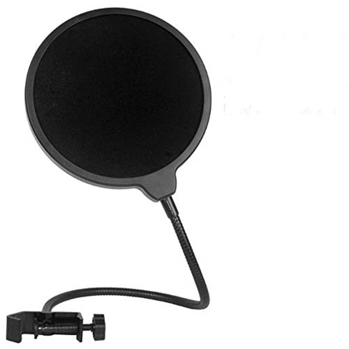 Neewer Professional Microphone Pop Filter Mask Shield Compatible with  Dual Layered Wind Pop Screen With A Flexible 360 Degree Gooseneck Clip Stabilizing Arm