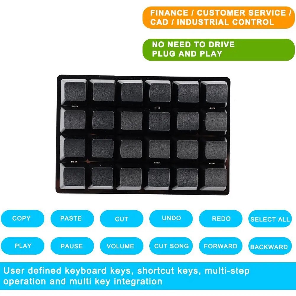Custom Mechanical Numpad 2/3/4/5/6/7/8/9/10/24 Keys Hotswap Programmable Macro Function Switches Keyboard For Gaming Photoshop. 