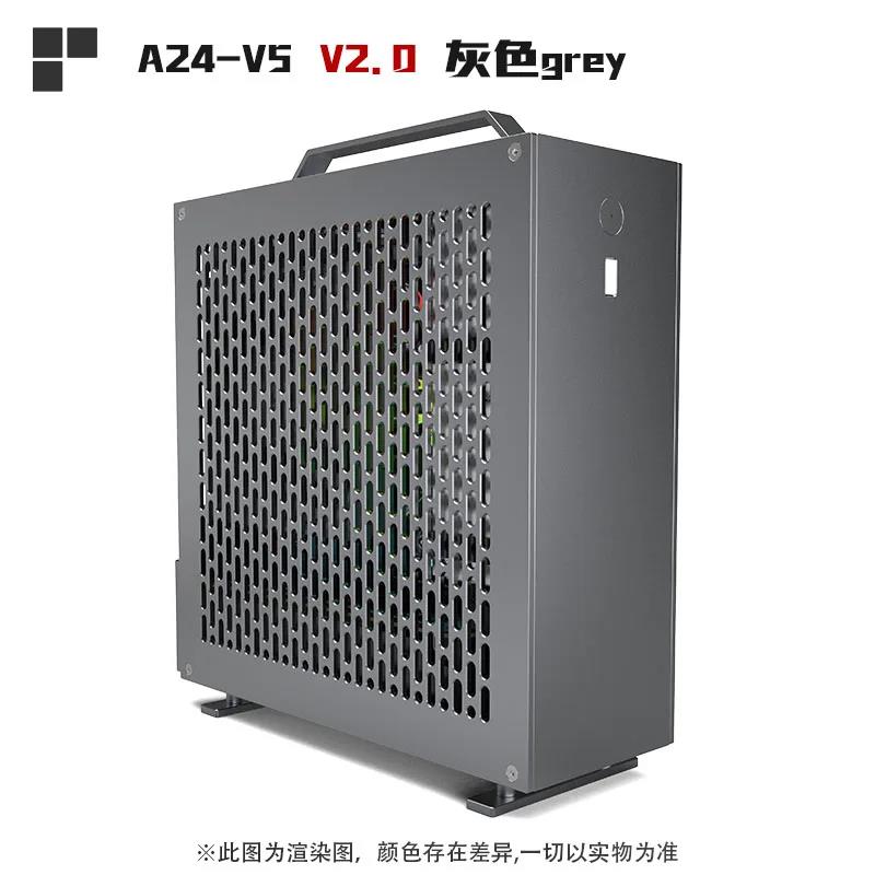 In Stock Lzmod Mini A24-V5 2.0 Dual Slot Single Display 1U Power Supply ITX Chassis Double-Sided Chamfering. 